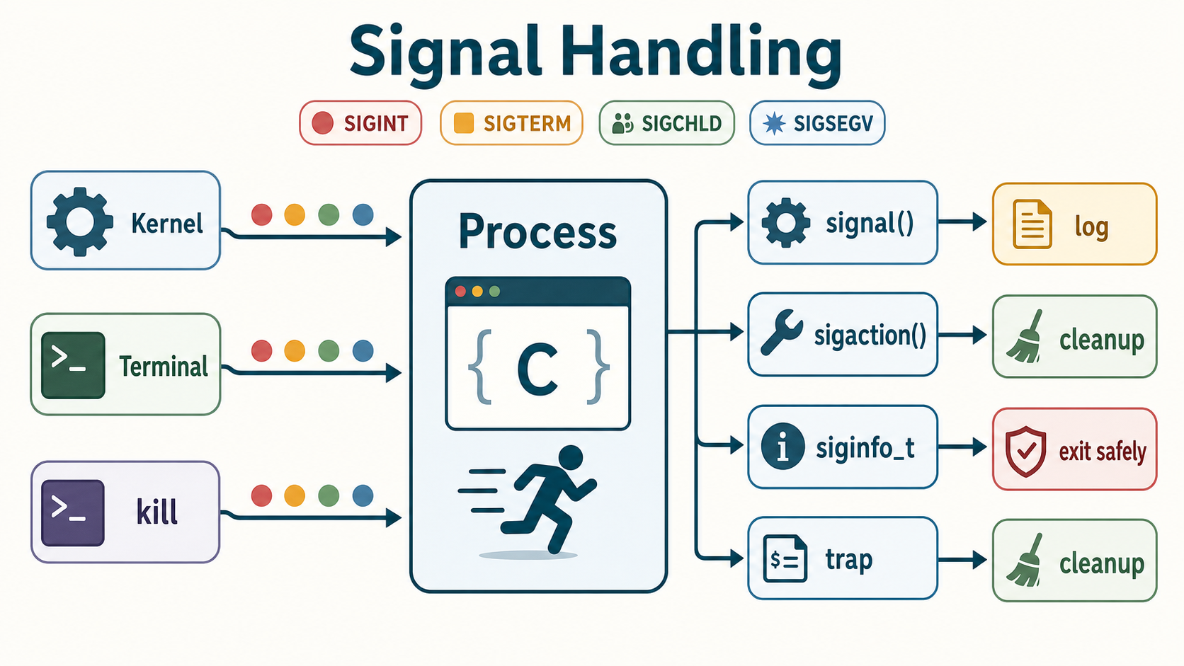Signal handling infographic