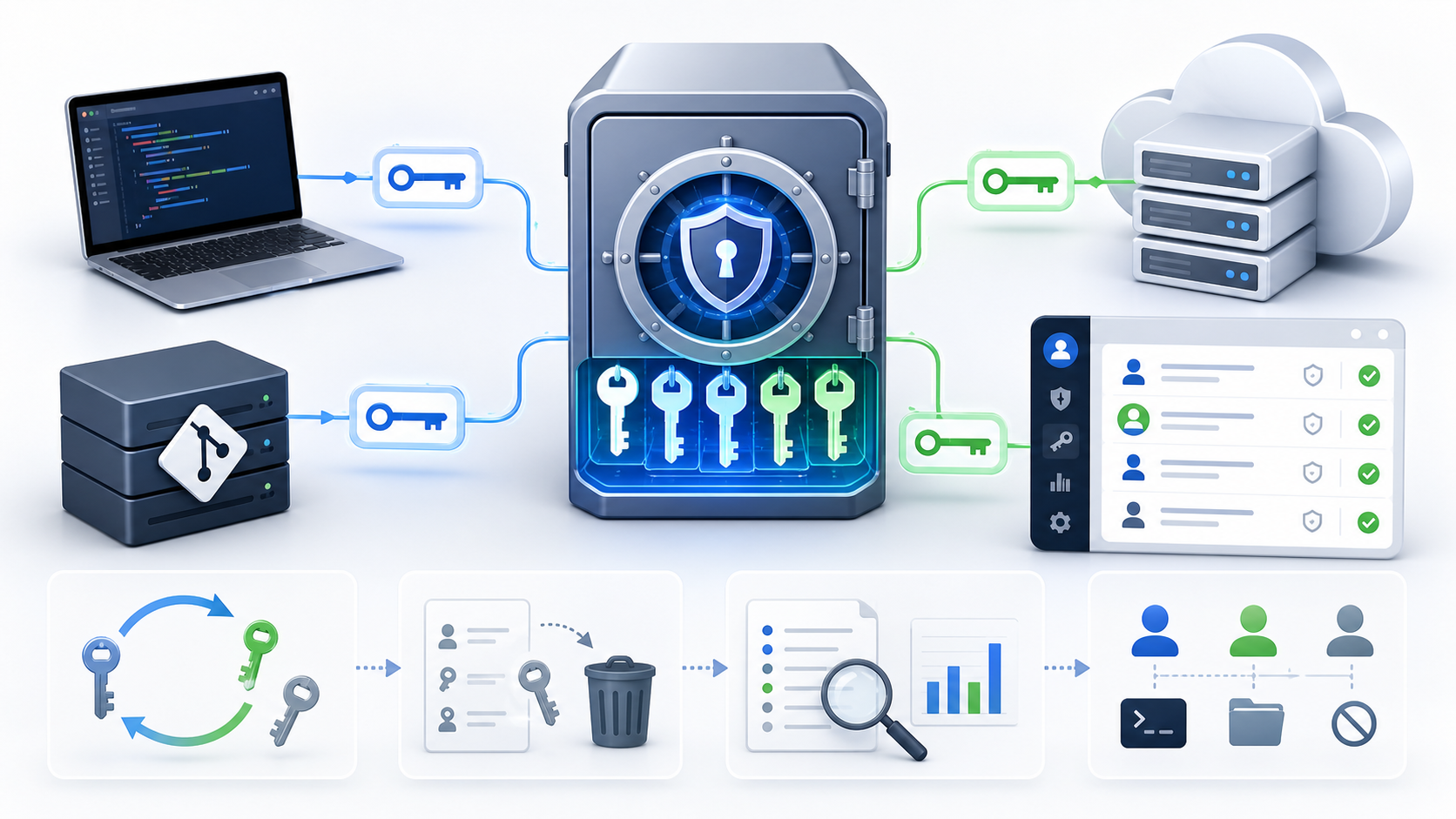 SSH key management workflow